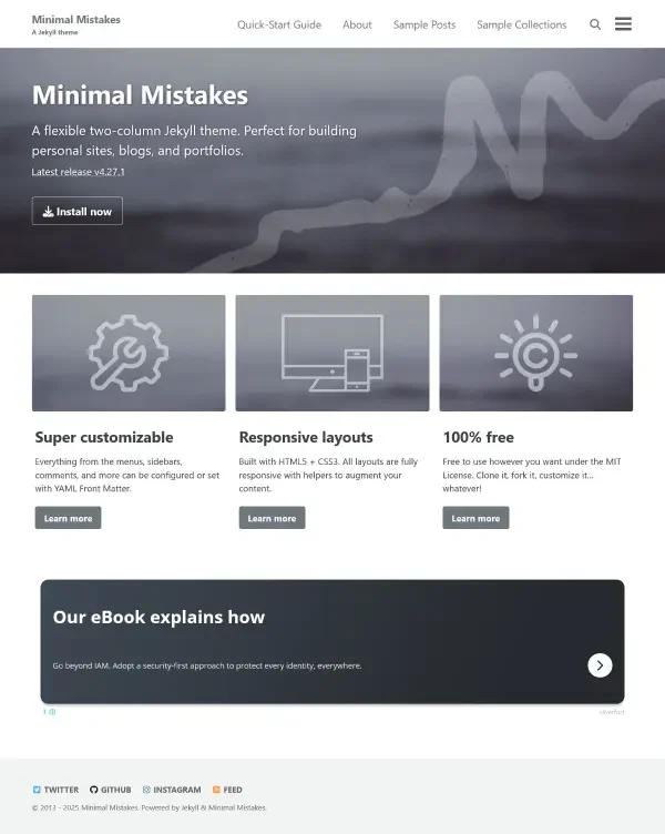 Minimal Mistakes Jekyll Theme preview